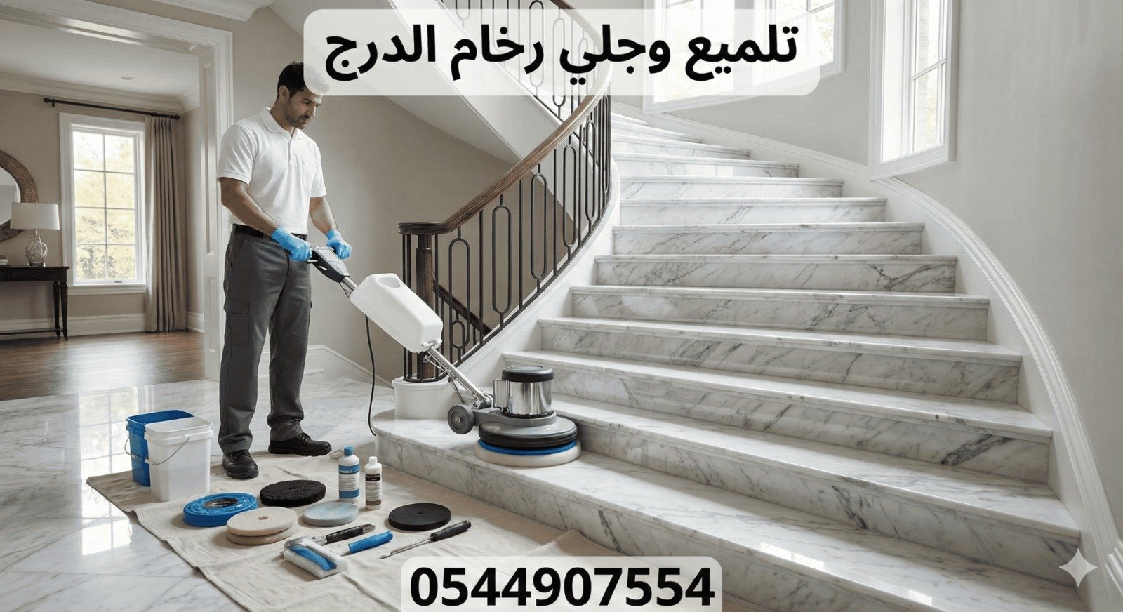 تلميع رخام الدرج